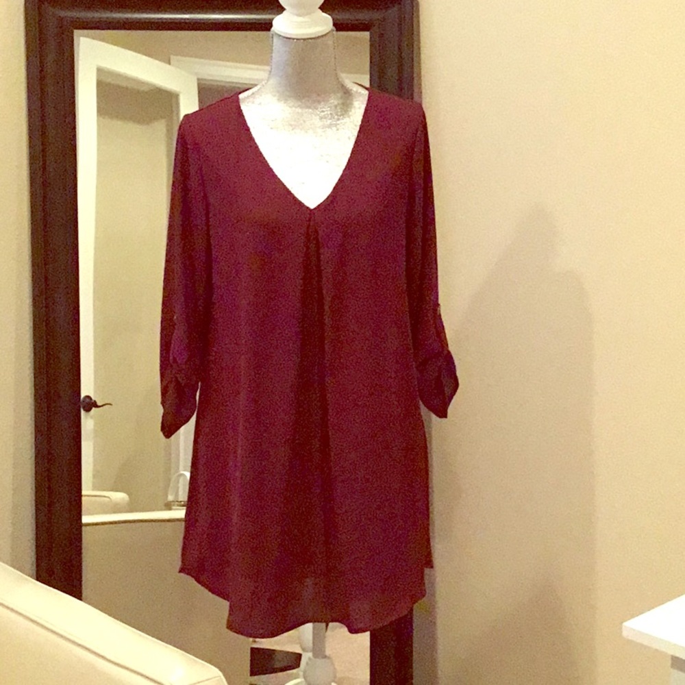 Maroon dress. Lush